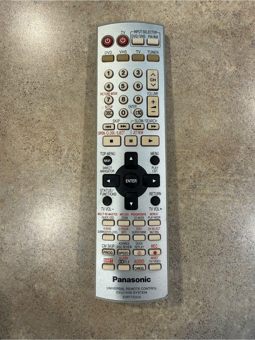 Panasonic Universal Remote Control EUR7722XJ0 for VHS DVD System - Tested